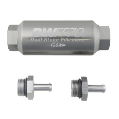 Compact In-Line Fuel Filter Kit 5/16 IN 10 Micron 70mm
