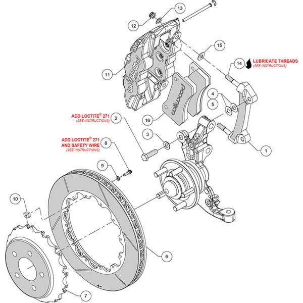 Wilwood Front Big Brake Kit AERO6 Anodized 355x32mm 140-14482