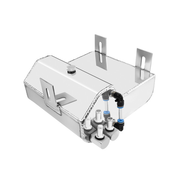 2L Aluminium Alloy Polished Radiator Overflow Surge Tank & Oil Tank Can JRspec