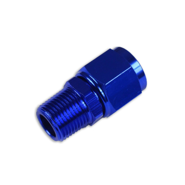 AN-10 JIC Flare to 1/4" NPT Hose Fitting Adapter - Blue