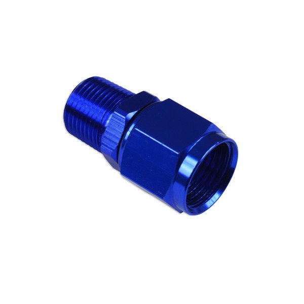 AN-10 JIC Flare to 1/8 NPT Hose Fitting Adapter Blue
