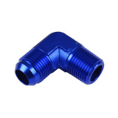 AN10 3/4 NPT 90° Male-Male Coupler Hose Fitting Blue