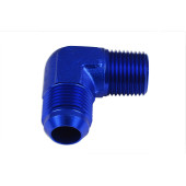 AN10 3/8 NPT 90-Degree Male-Male Coupler Hose Fitting Blue