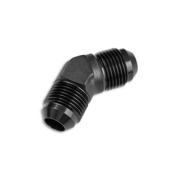 Black AN12 45° Male-Male Hose Fitting Adapter