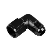 AN12 90-Degree Female-Male Coupler Hose Fitting, Black