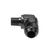 AN4 JIC Flare to 3/8 NPT 90 Degree Male Elbow Oil Fuel Hose Fitting Adapter Black