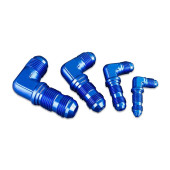 AN4 JIC 90-Degree Male Bulkhead Fuel Hose Adapter - Blue