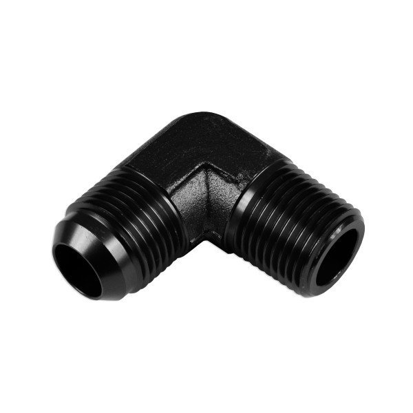 Black AN8 90° Male-Male Coupler Hose Adapter Fitting