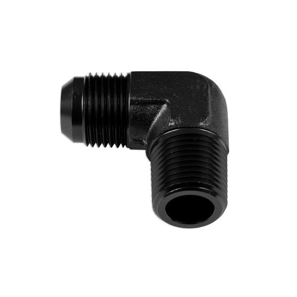Black AN8 90° Male-Male Coupler Hose Adapter Fitting