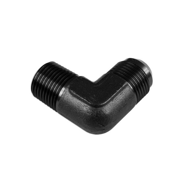 Black AN8 90° Male-Male Coupler Hose Adapter Fitting