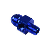 AN8 AN -8 to 3/8 NPT Inline 1/8 NPT Fuel Oil Adapter Blue