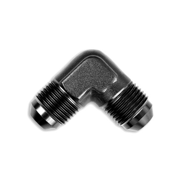 Black AN8 90° Male-Male Hose Fitting Adapter