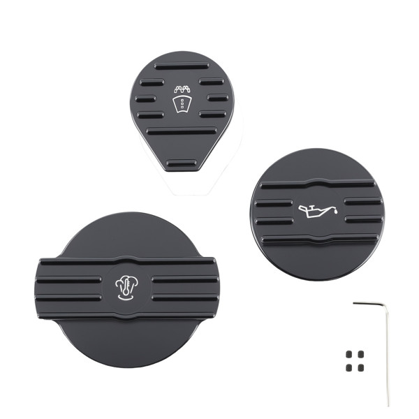 3-Piece Aluminum Cap Set for VW Golf GTI, Audi A3, Seat Leon, Skoda 2.0T EA888