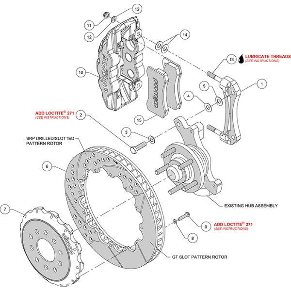 Wilwood Front Big Brake Kit AERO6 Black 355x32mm Bi-Slotted 140-10830