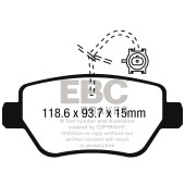 DP42258R EBC Yellowstuff Brake Pads for Maserati Ghibli M157 Quattroporte M156