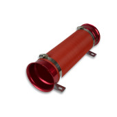 Flexible Corrugated Intake Pipe with Clamps, Red