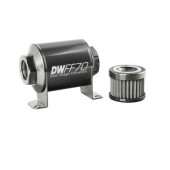 In-line fuel filter element and housing kit stainless steel 100 micron AN10 70mm Universal DW-8-03-070-100K