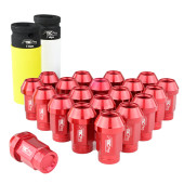 Red Tapered Aluminium Wheel Nuts M12x1.25, 20 pcs.