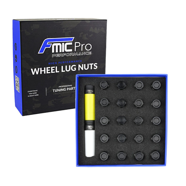 Aluminium Wheel Nuts M14x1.5 Black Tapered 20 pcs.