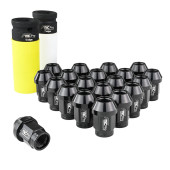 Aluminium Wheel Nuts M14x1.5 Black 20 pcs. Conical Through-Piece