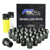 Aluminium Wheel Nuts M14x1.5 Grey (Gun Metal) 20 pcs. Conical Through-Piece