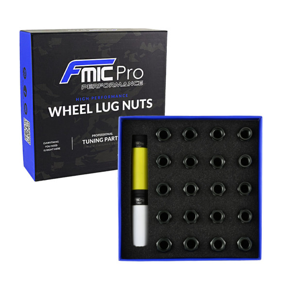 Aluminium Wheel Nuts M14x1.25 Grey Gun Metal 20 Pcs Conical Through-Piece