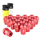 Red Aluminium Wheel Nuts M12x1.5 20 pcs Conical Through-Piece