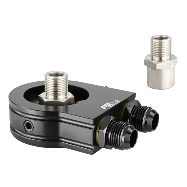 Oil Filter Sandwich Plate Cooler Adapter with Thermostat AN10