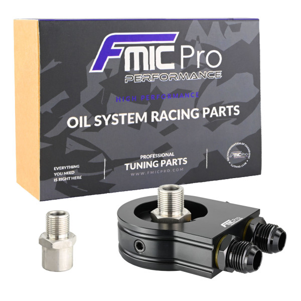 Oil Filter Sandwich Plate Cooler Adapter with Thermostat AN10