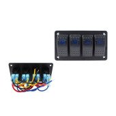 Alu Panel 4-Way Blue ON-OFF Switch for Modern Interiors