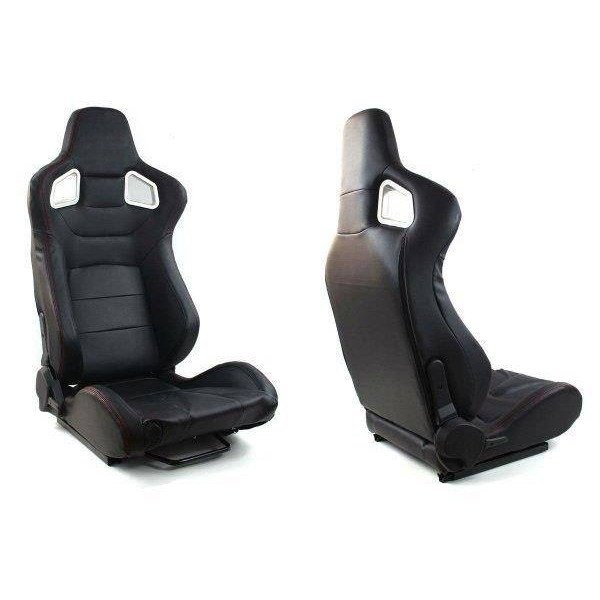 SLIDE Black PVC Racing Seat - Comfortable & Durable Design
