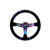 350mm Suede Steering Wheel with 90mm Offset - NeoChrome