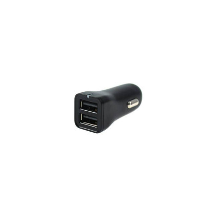 Dual USB Car Charger 12-24V 2.4A - Black Type 1