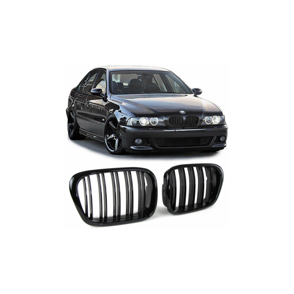 Gloss Black Dual Line Grille for BMW 5 E39 Model
