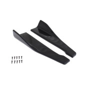 Universal 48cm Black Side Skirt Splitters & Canards Kit