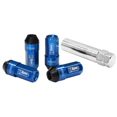 D1Spec Heptagon 2-in-1 Forged Wheel Lug Nuts 12x1.5 Blue