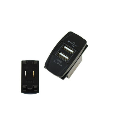 12-24V Dual USB Socket with LED Indicator - 3.1A Output