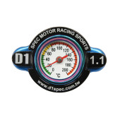 D1Spec 15mm Radiator Cap with Thermometer - 1.1 Bar Blue