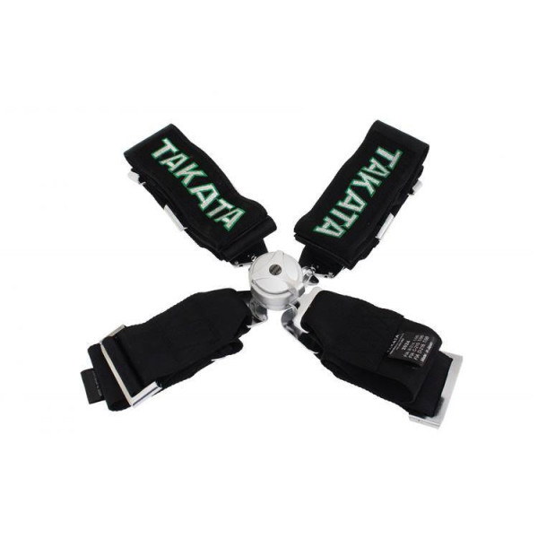 4-Point Black Takata Replica Racing Seat Belts - Safety Harness