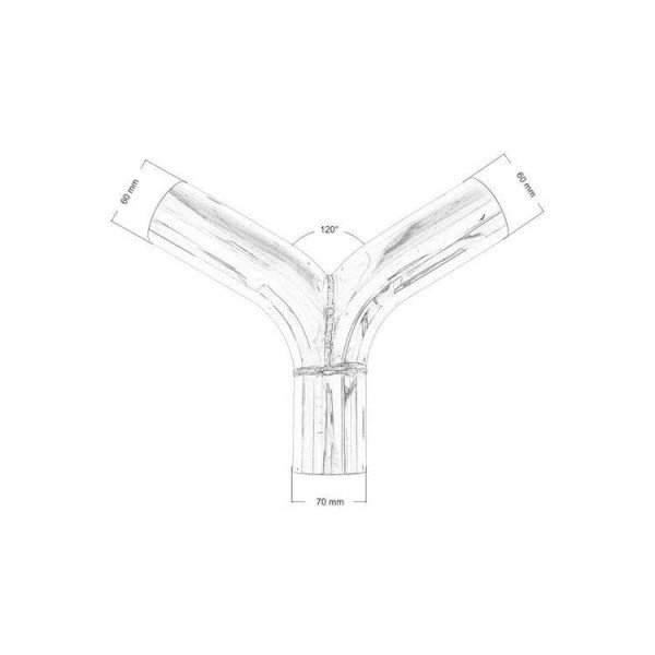 304SS Exhaust Tee 120ST 60-70mm - Durable Stainless Steel