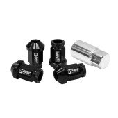 D1Spec Replica 40mm M12x1.25 Black Wheel Lug Nuts - Set of 20