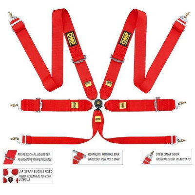 OMP 802F FIA Racing Seat Belts - Secure & Compliant Safety Harness