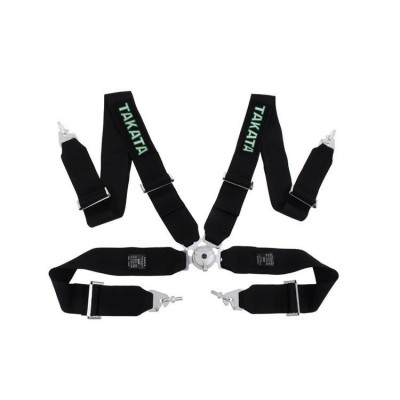 4-Point Black Takata Replica Racing Seat Belts - Safety Harness