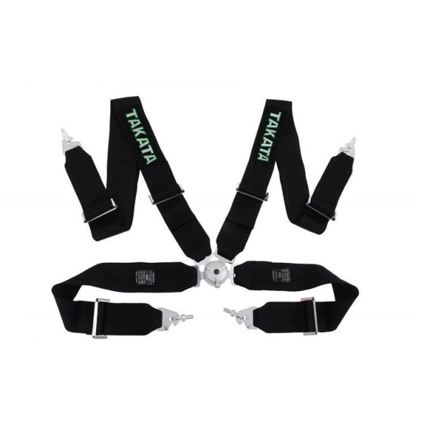 4-Point Black Takata Replica Racing Seat Belts - Safety Harness