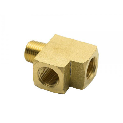 1-8 NPT Brass Flare Tee Fitting - Durable Plumbing Connector