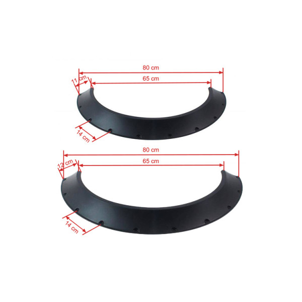 800mm Universal Black Fender for Flares