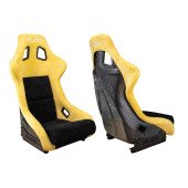Premium Black & Yellow Suede Racing Seat