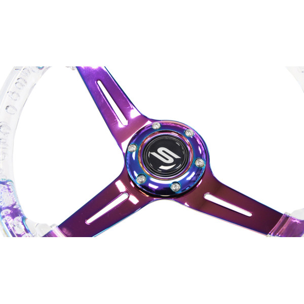 Steering wheel SLIDE 350mm offset:70mm NeoChrome Acrylic Clear