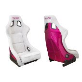 Racing Seat SLIDE KS2 Premium Light Grey Suede Bright Pink Glitter