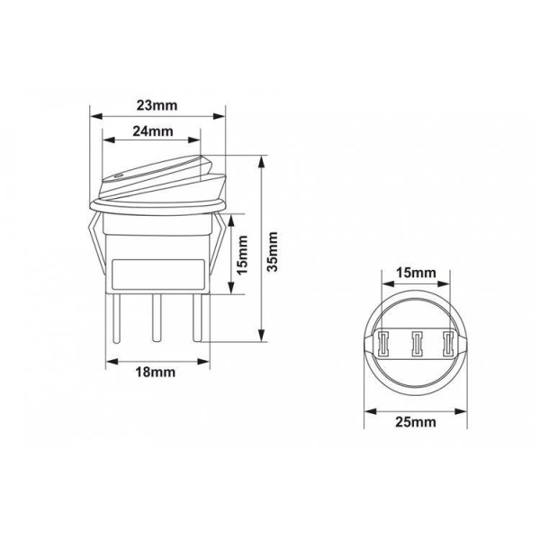 3-Pin Green ON-OFF Switch Round Button for Easy Control
